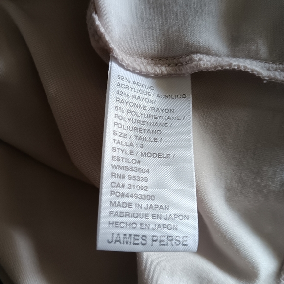 JAMES PERSE CLASSICS Supersoft Cream Scrunch Roll Neck Top 3 M/L - Picture 7 of 7